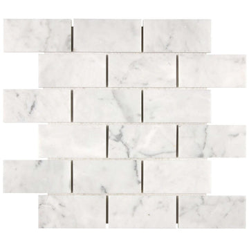 Mosaïque en marbre poli italien Carrara 50x100x10mm