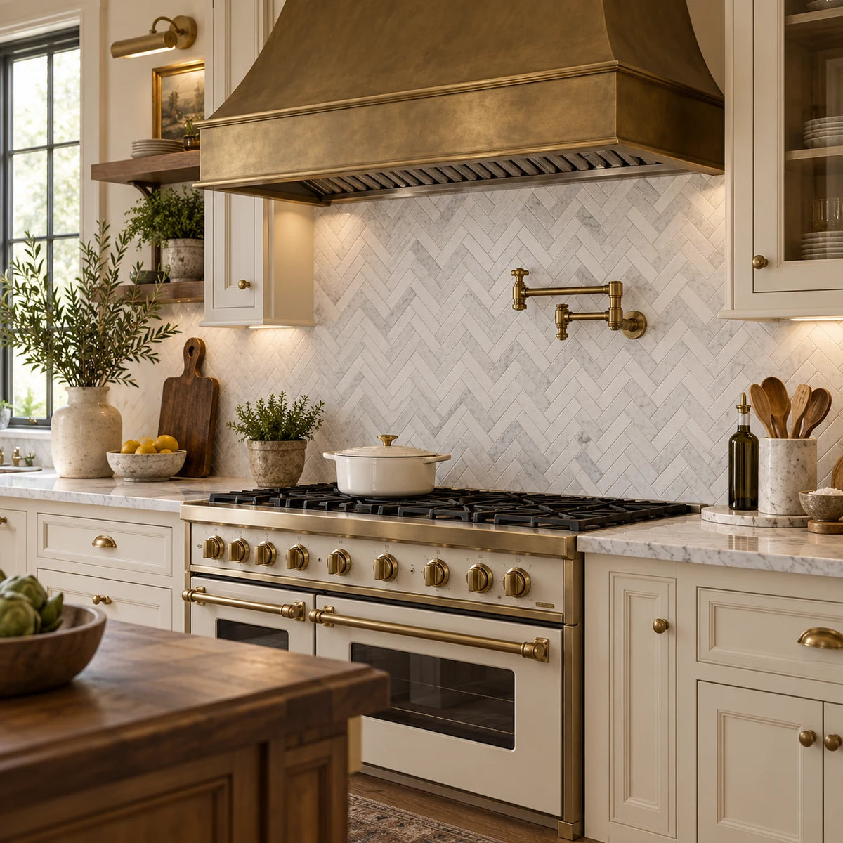 Bianco Carrara 25 × 100 mm Herringbone Marble Mosaic, Honed
