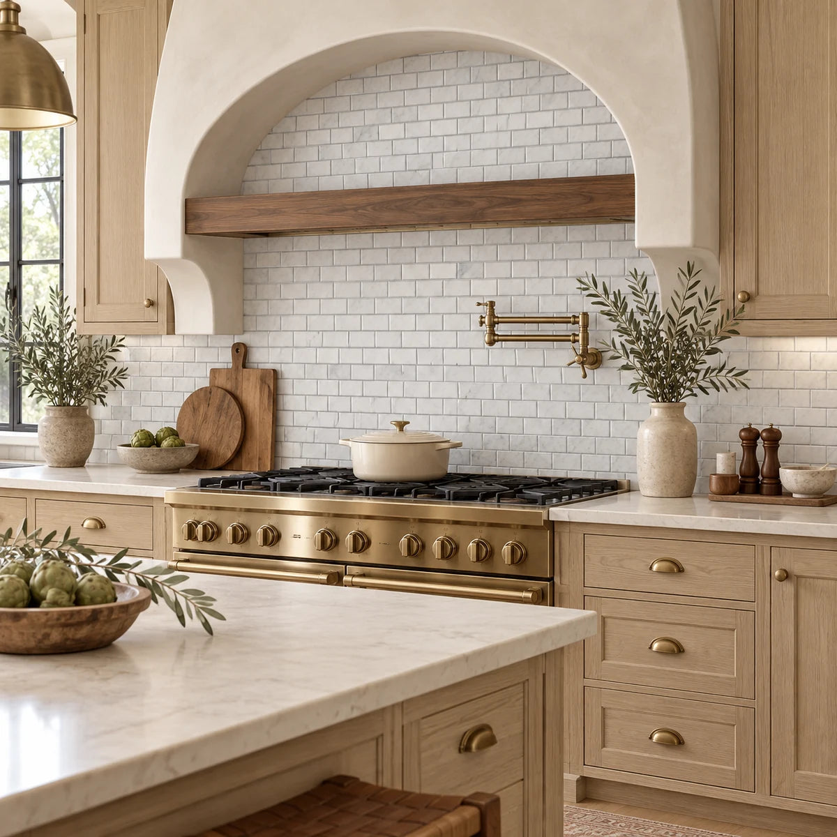 Bianco Carrara 50 × 100 mm Deep Bevel Marble Mosaic, Polished