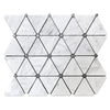 Bianco Carrara Polished Triangle Marble Mosaic with Bardiglio Dots