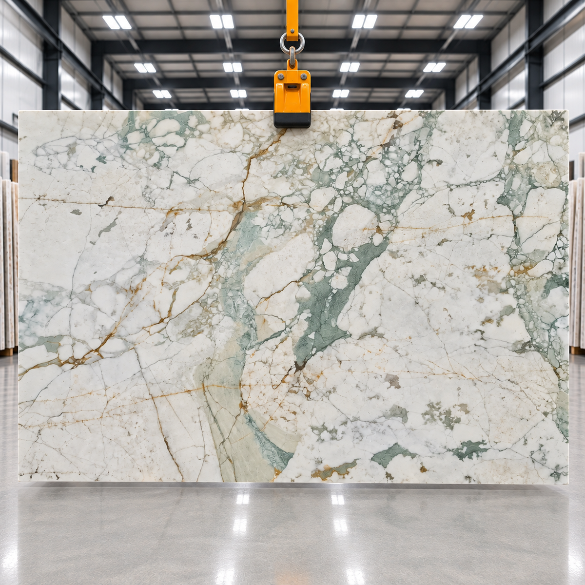 Calacatta Verda Honed Marble Slab 2000x3000x20mm