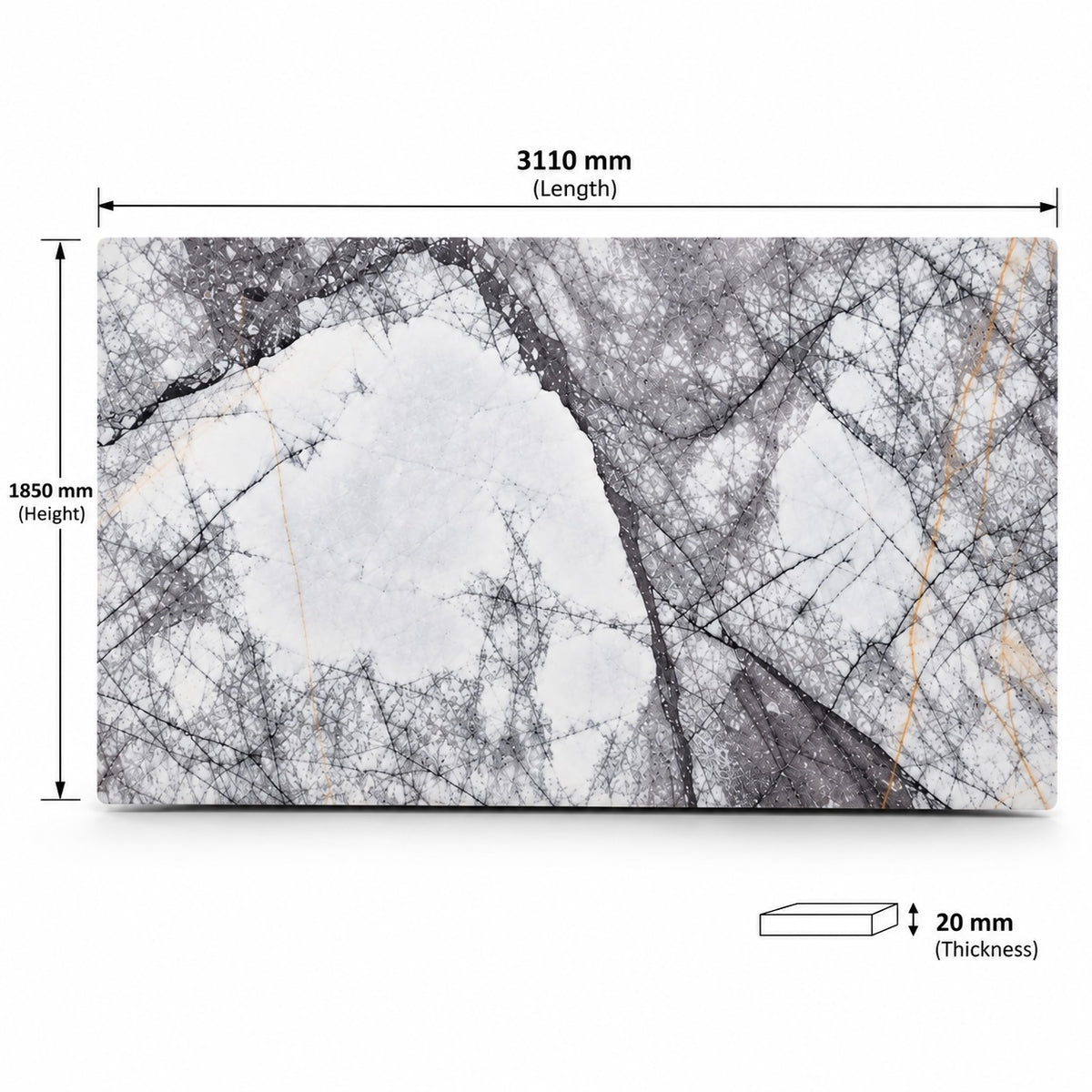 Lilac Honed Marble Slab 1850x3150x20mm