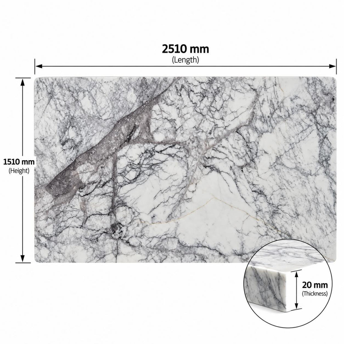 Lilac Polished Marble Slab – 1510 x 2510 x 20mm