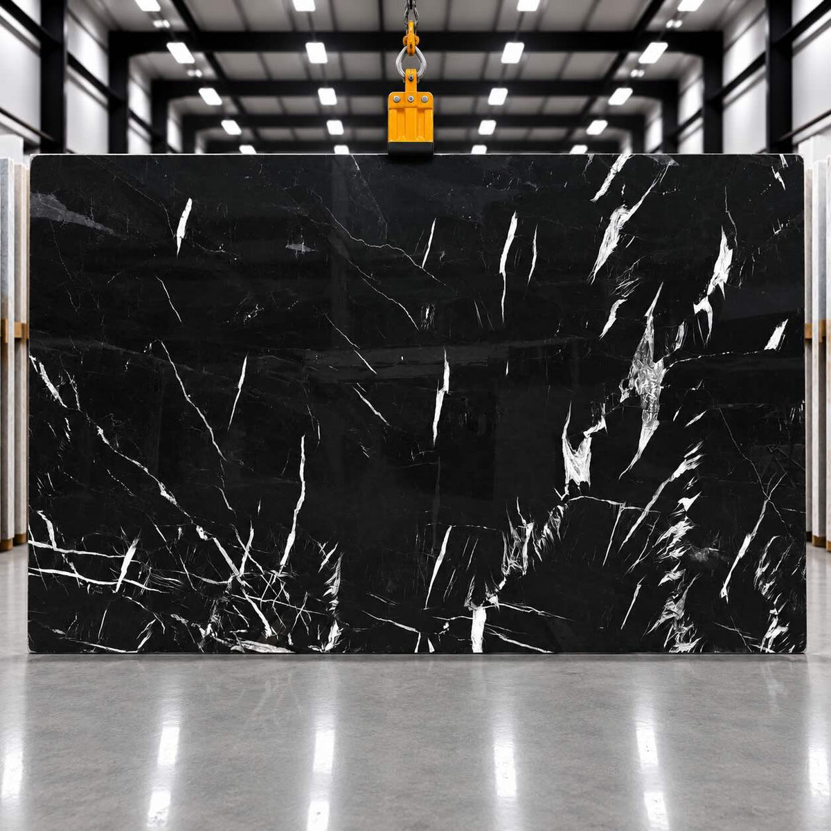Nero Black Lux Polished Marble Slab - 1550 x 2470 x 20mm