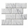 Bianco Carrara 76 × 152 mm Deep Bevel Marble Mosaic, Honed