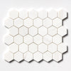 Bianco Dolomiti Honed Hexagon Marble Mosaic 48x48x10mm