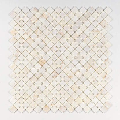 Calacatta Amber Arabesque Marble Mosaic