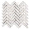 Calacatta Amber Honed Herringbone Marble Mosaic 25x75x10mm