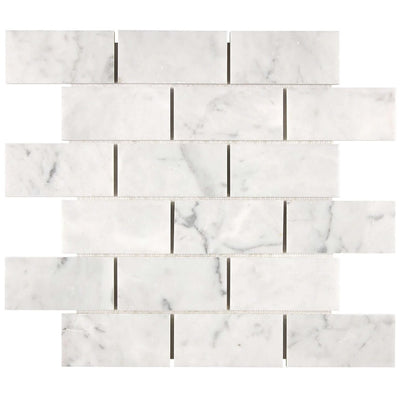 Carrara Italian Polished Subway Marble Mosaic 50x100x10mm