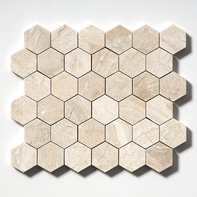 Diana Royal Honed Hexagon Marble Mosaic 48x48x10mm