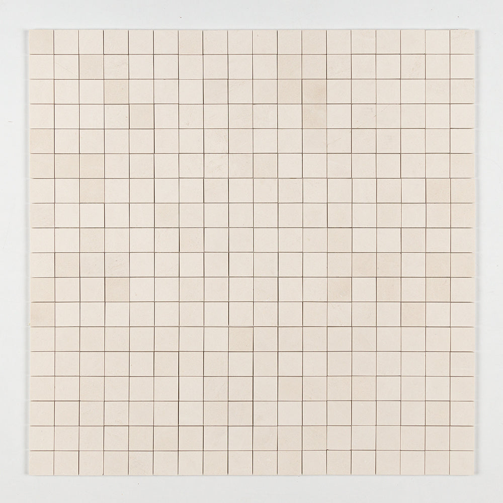 Snow White Honed Limestone Mosaic Tile 48x48x10mm